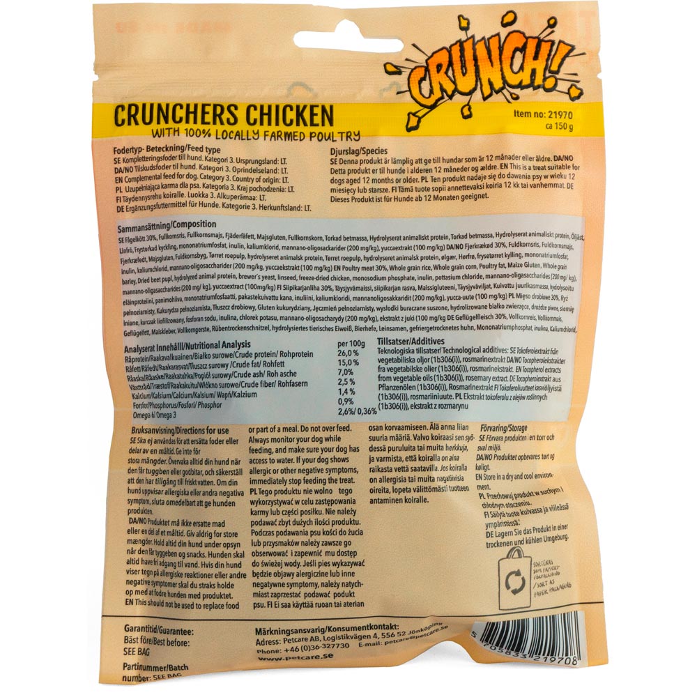 Hundegodbidder 150 g Crunchers Chicken Treateaters