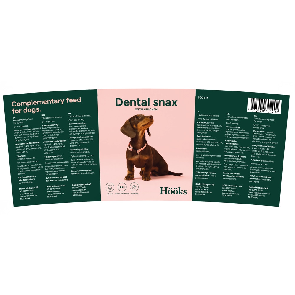 Tyggeben  Dental Snax 500g Hööks