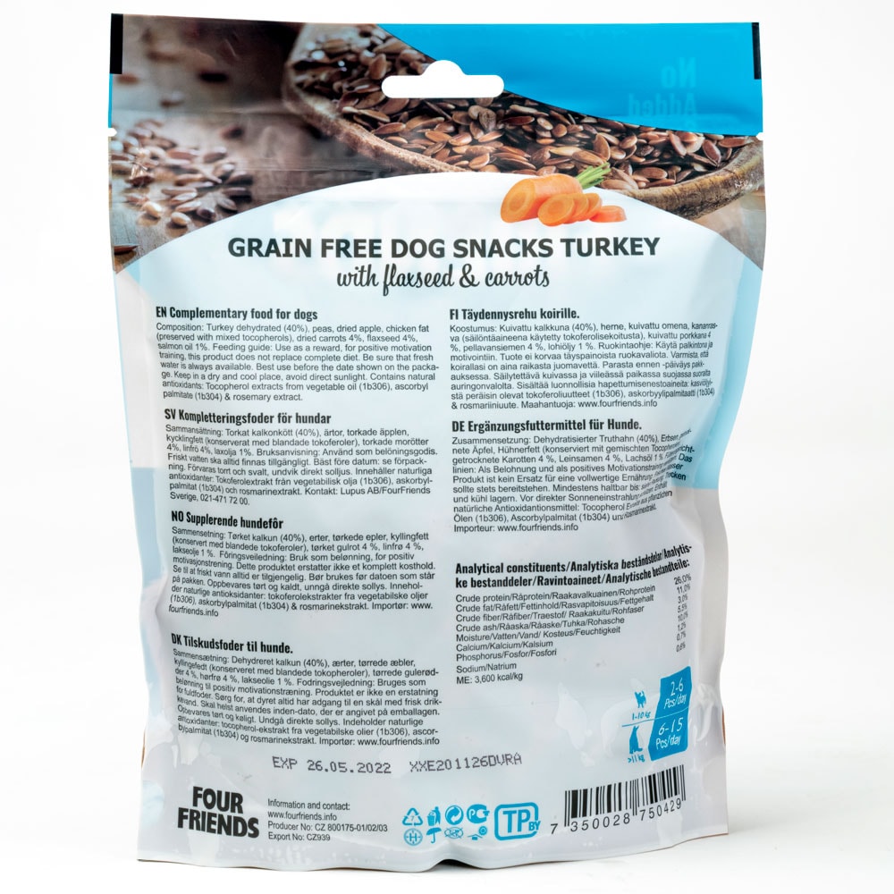 Hundegodbidder  Dog Snacks Turkey FourFriends