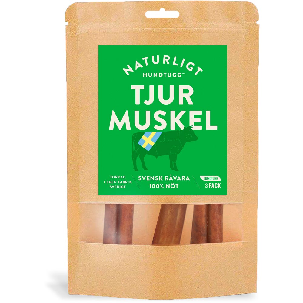 Tyggeben  Bull muscle 3-pack Naturligt Hundtugg