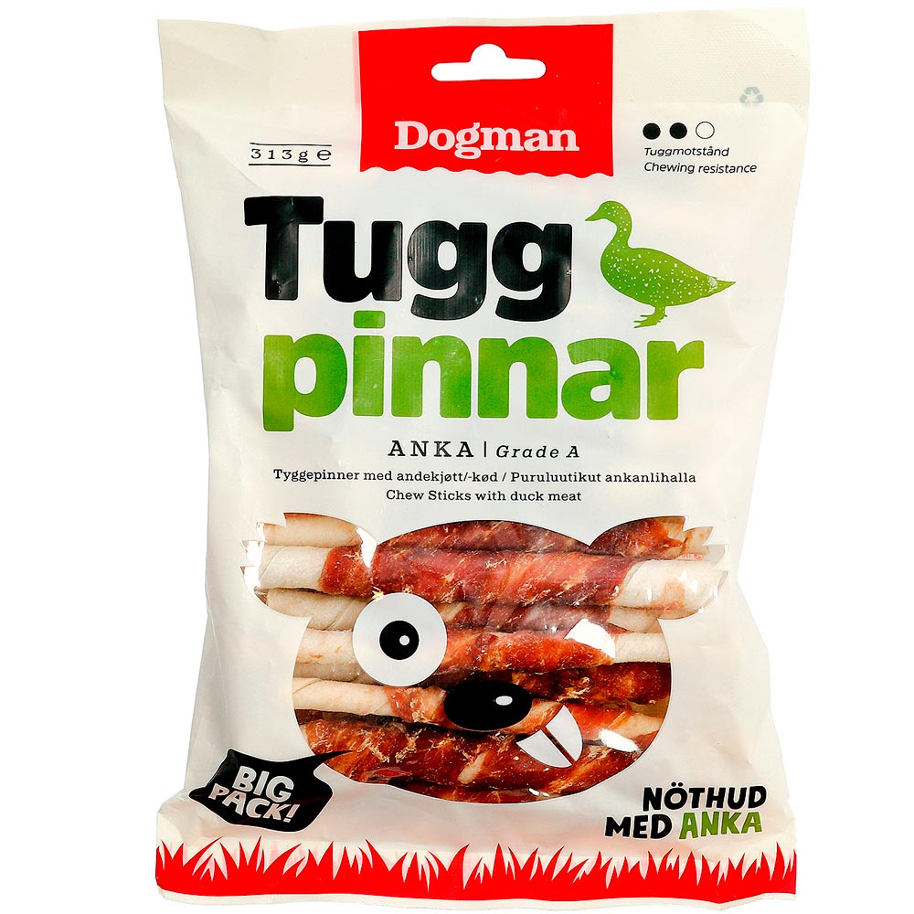 Tyggeben  Tuggpinnar med anka 25-p Dogman