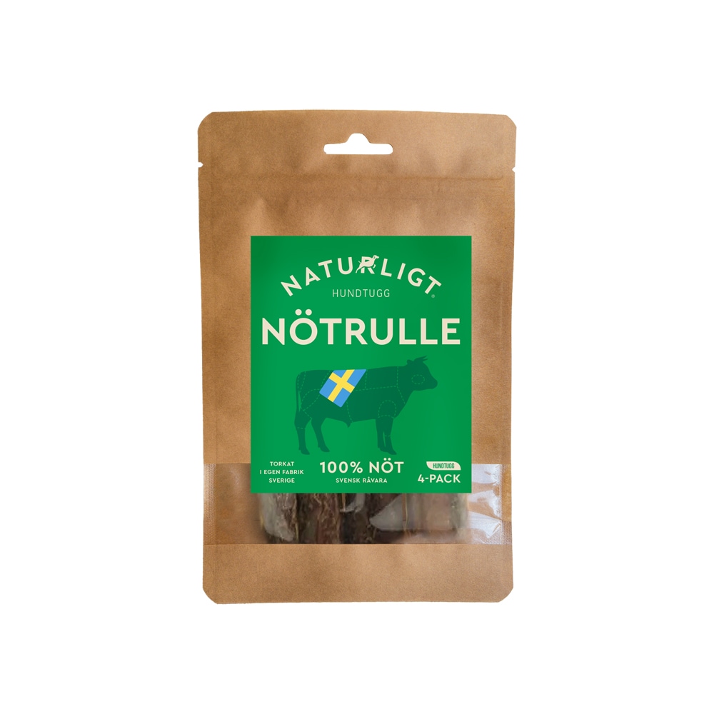 Tyggeben 4 stk. Nötrulle Naturligt Hundtugg