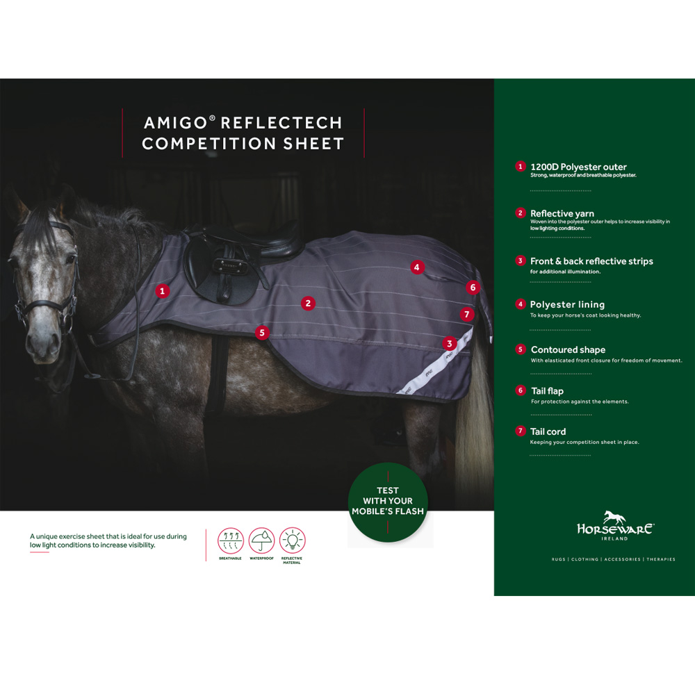 Ridedækken Refleks Amigo Reflectech Competition Sheet Horseware®