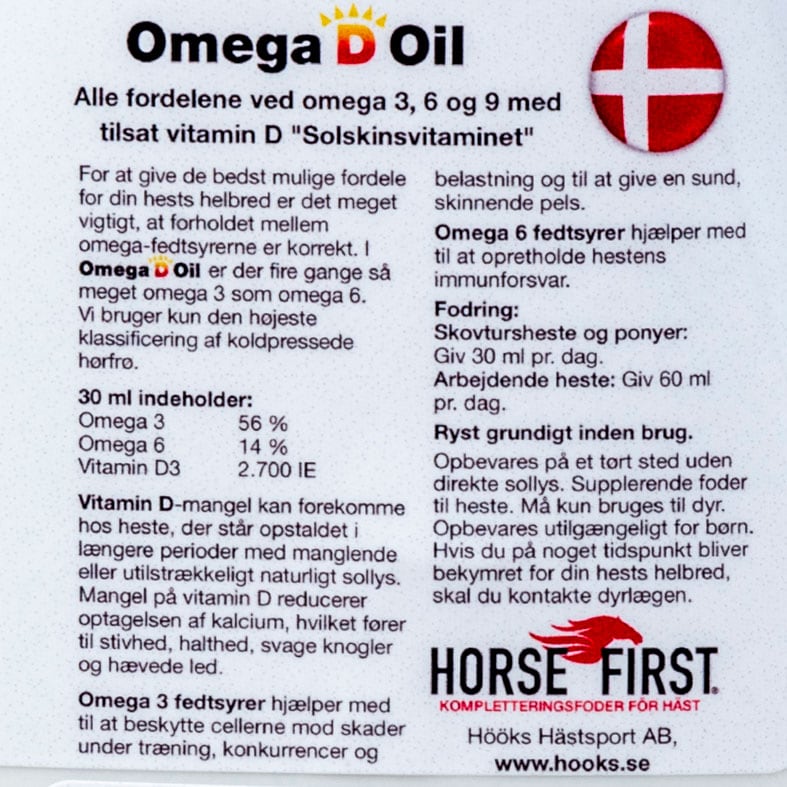 håndtering Husarbejde Perth Omega D Oil HORSE FIRST® - Hööks
