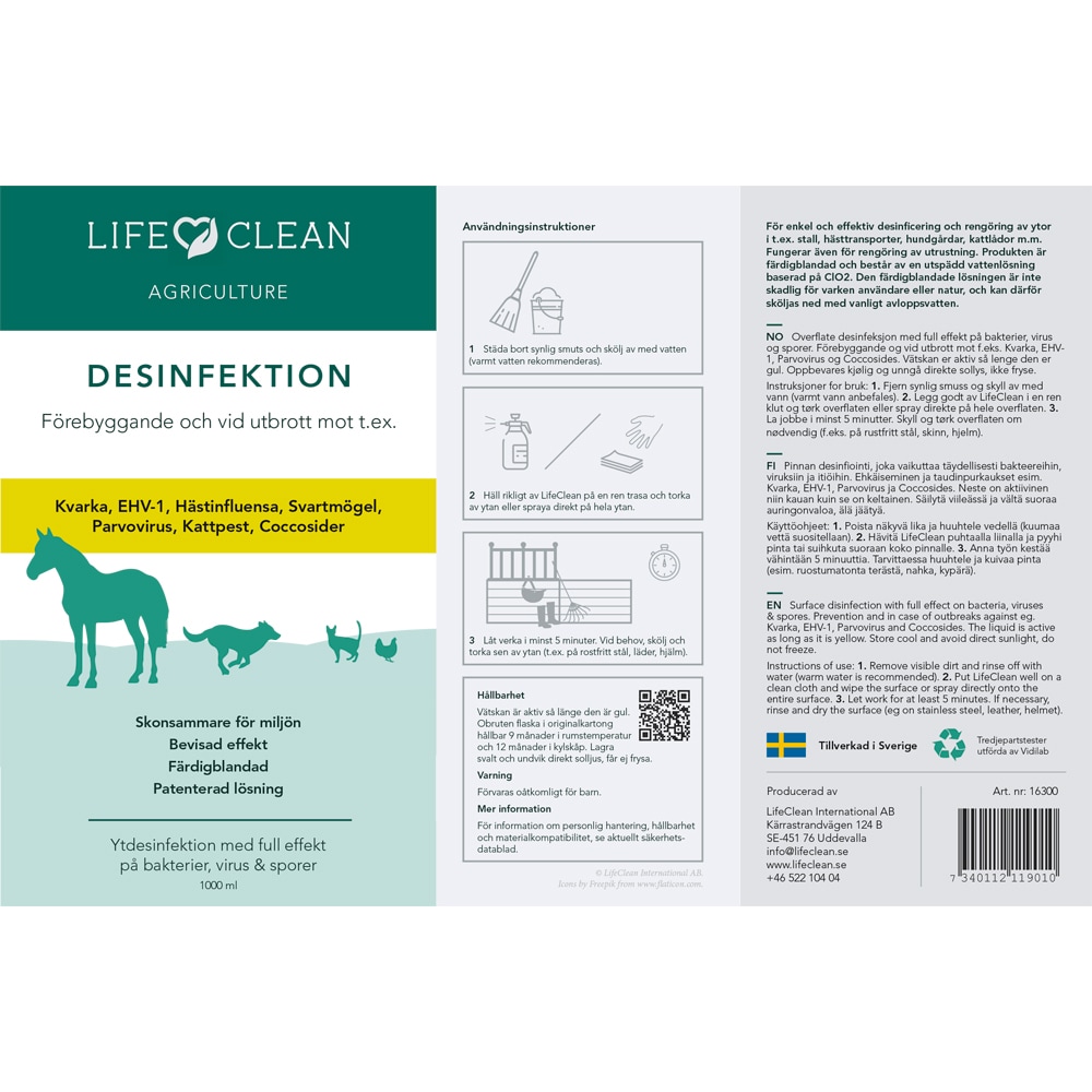 Desinfektionsmiddel   LifeClean