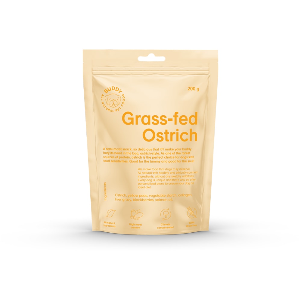 Hundegodbidder  Semi-moist Snack Ostrich BUDDY